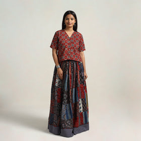 Multicolor - 24 kali patchwork cotton skirt 20 - handcrafted