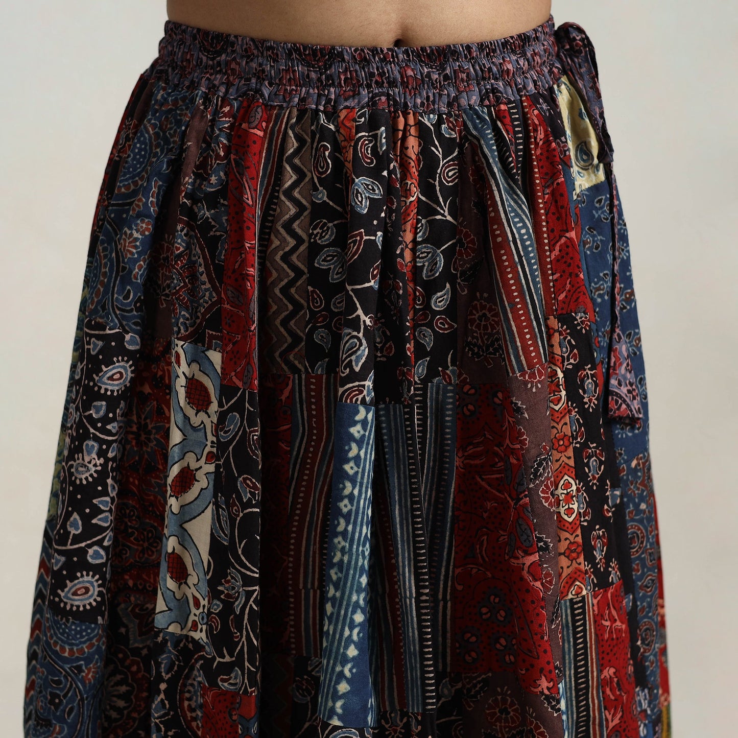 Multicolor - 24 kali patchwork cotton skirt 20 - handcrafted