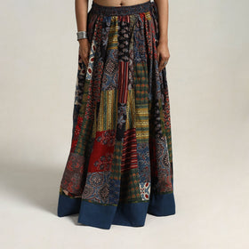 Multicolor - 24 kali patchwork cotton skirt 25 - handcrafted