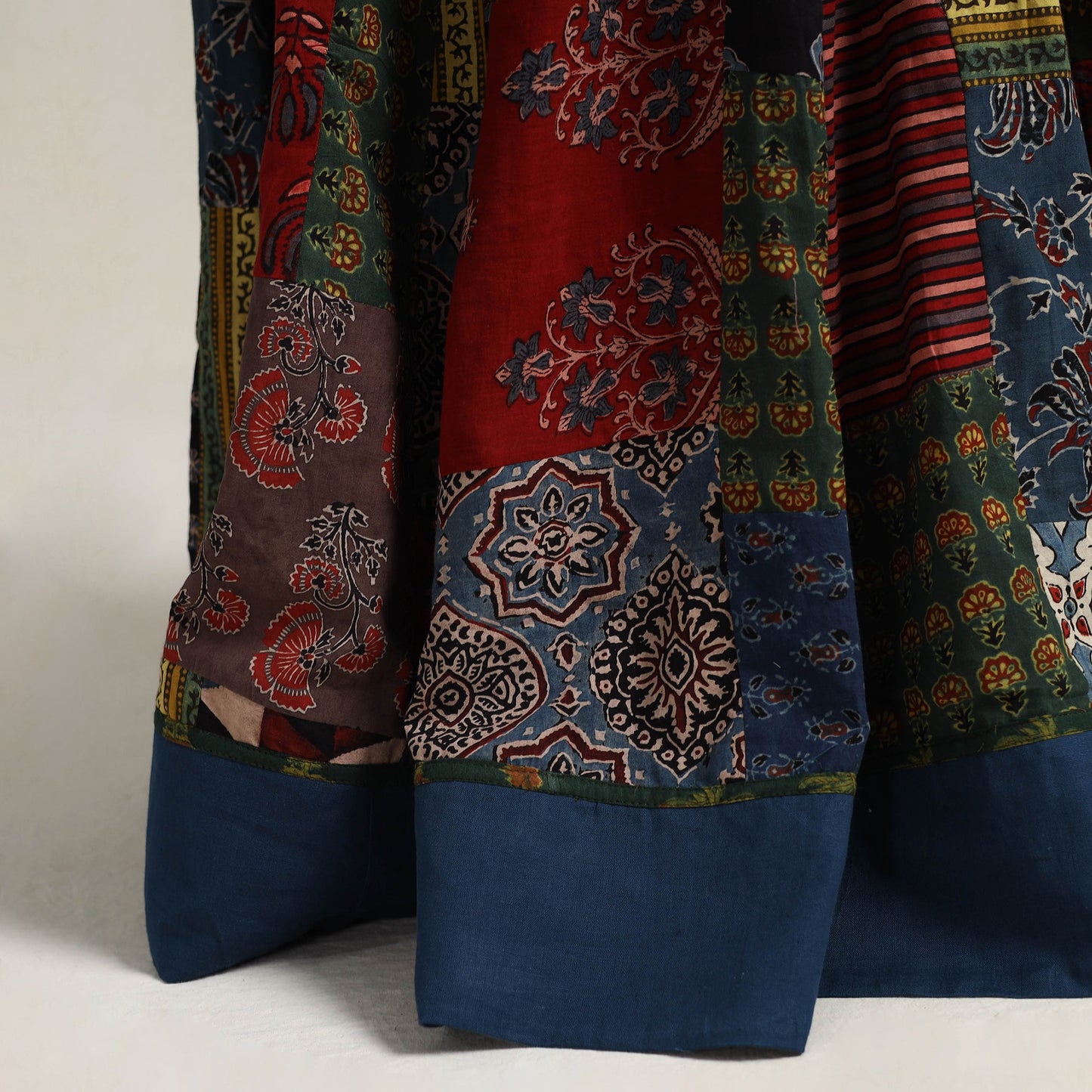 Multicolor - 24 kali patchwork cotton skirt 25 - handcrafted