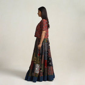Multicolor - 24 kali patchwork cotton skirt 25 - handcrafted
