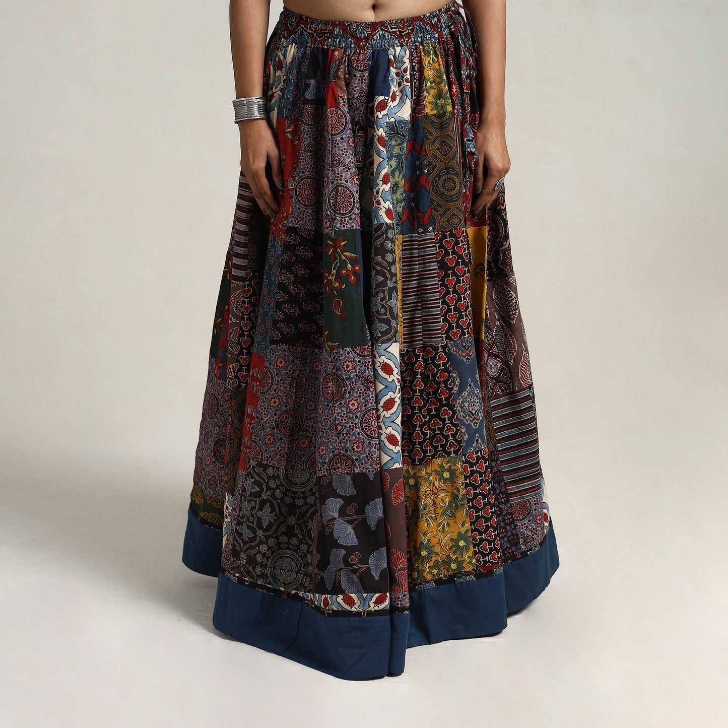 Multicolor - 24 kali patchwork cotton skirt 29 - handcrafted