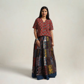 Multicolor - 24 kali patchwork cotton skirt 29 - handcrafted