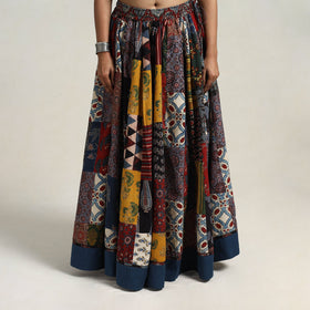 Multicolor - 24 kali patchwork cotton skirt - handcrafted