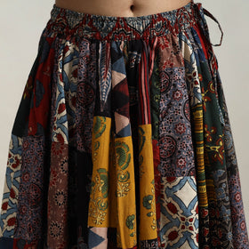 Multicolor - 24 kali patchwork cotton skirt - handcrafted