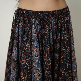  Multicolor 24 Kali Patchwork Block Printed Cotton Ajrakh Skirt