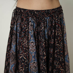  Multicolor 24 Kali Patchwork Block Printed Cotton Ajrakh Skirt