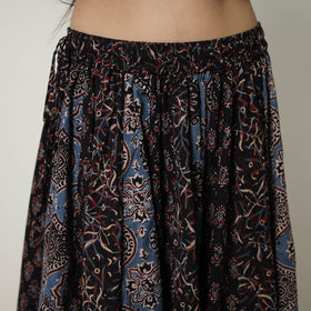  Multicolor 24 Kali Patchwork Block Printed Cotton Ajrakh Skirt