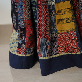 Multicolor - 24 Kali Patchwork Block Printed Cotton Ajrakh Skirt 46