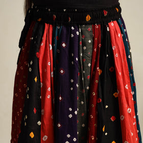 Multicolor 24 Kali Patchwork Tie & Dye Cotton Bandhani Skirt