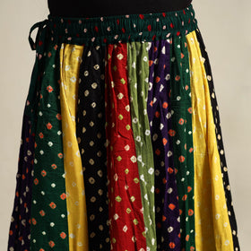 Multicolor 24 Kali Patchwork Tie & Dye Cotton Bandhani Skirt