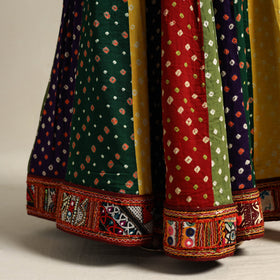 Multicolor 24 Kali Patchwork Tie & Dye Cotton Bandhani Skirt