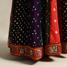 Multicolor 24 Kali Patchwork Tie & Dye Cotton Bandhani Skirt