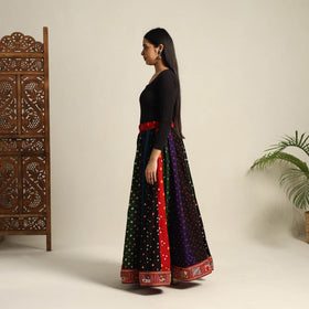 Multicolor 24 Kali Patchwork Tie & Dye Cotton Bandhani Skirt