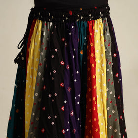 Multicolor 24 Kali Patchwork Tie & Dye Cotton Bandhani Skirt