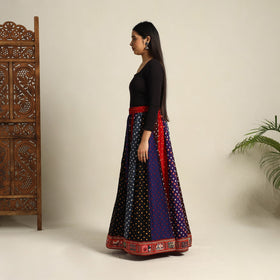 Multicolor 24 Kali Patchwork Tie & Dye Cotton Bandhani Skirt