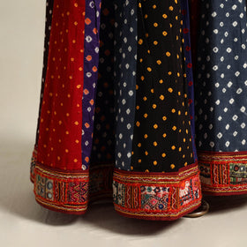 Multicolor 24 Kali Patchwork Tie & Dye Cotton Bandhani Skirt