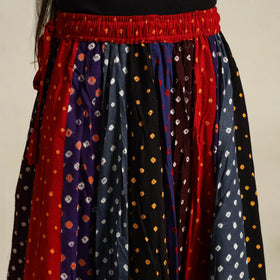 Multicolor 24 Kali Patchwork Tie & Dye Cotton Bandhani Skirt