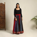 Multicolor 24 Kali Patchwork Tie & Dye Cotton Bandhani Skirt