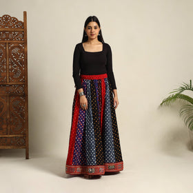 Multicolor 24 Kali Patchwork Tie & Dye Cotton Bandhani Skirt