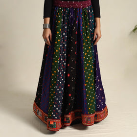 Multicolor 24 Kali Patchwork Tie & Dye Cotton Bandhani Skirt