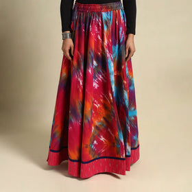 Buy 24 Kali Multicolor Patchwork Cotton Long Shibori Tie-Dye Skirt