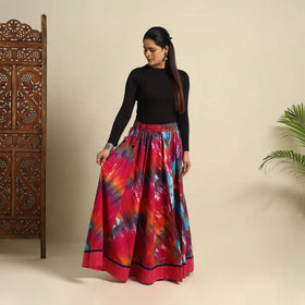 Buy 24 Kali Multicolor Patchwork Cotton Long Shibori Tie-Dye Skirt