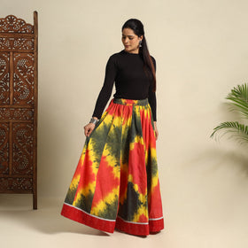 Buy 24 Kali Multicolor Patchwork Cotton Long Shibori Tie-Dye Skirt