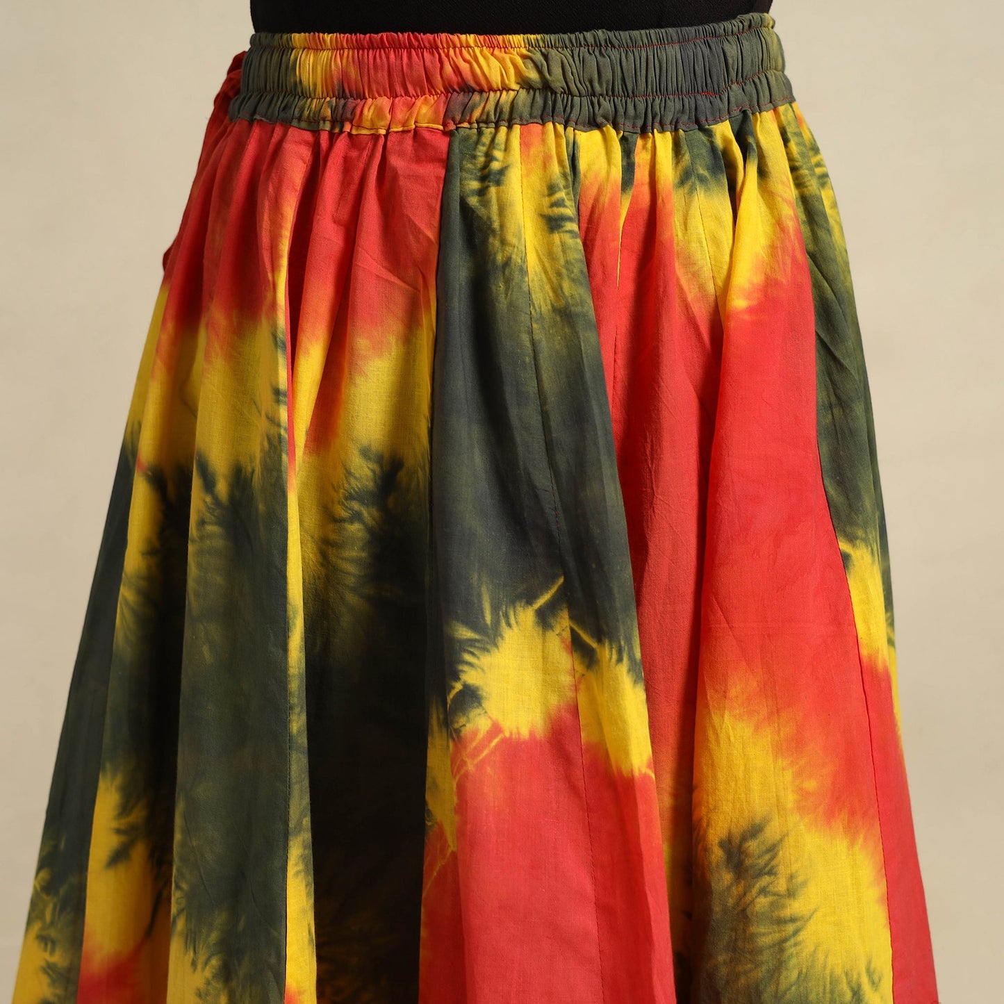 Buy 24 Kali Multicolor Patchwork Cotton Long Shibori Tie-Dye Skirt