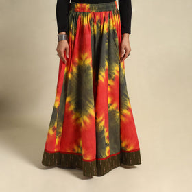 Buy 24 Kali Multicolor Patchwork Cotton Long Shibori Tie-Dye Skirt
