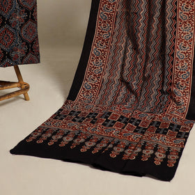 Buy Multicolor 2pc Block Print Natural Dyed Ajrakh Dress Material