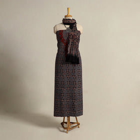  Multicolor 2pc Block Print Natural Dyed Ajrakh Dress Material