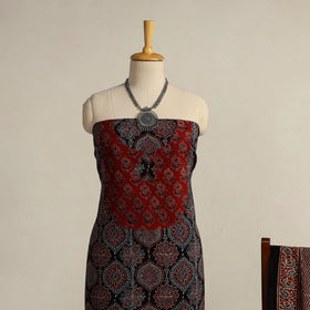 Buy Multicolor 2pc Block Print Natural Dyed Ajrakh Dress Material