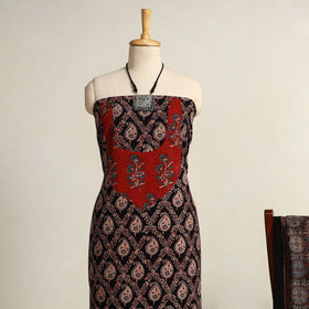  Multicolor 2pc Block Print Natural Dyed Ajrakh Dress Material
