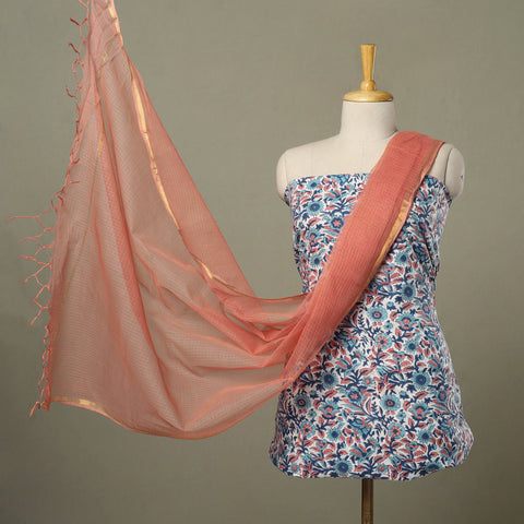 Multicolor - 2pc cotton sanganeri kurta with plain dupatta