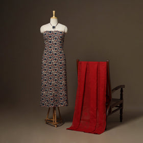 2pc cotton unstitched dress material with jewellery set 18