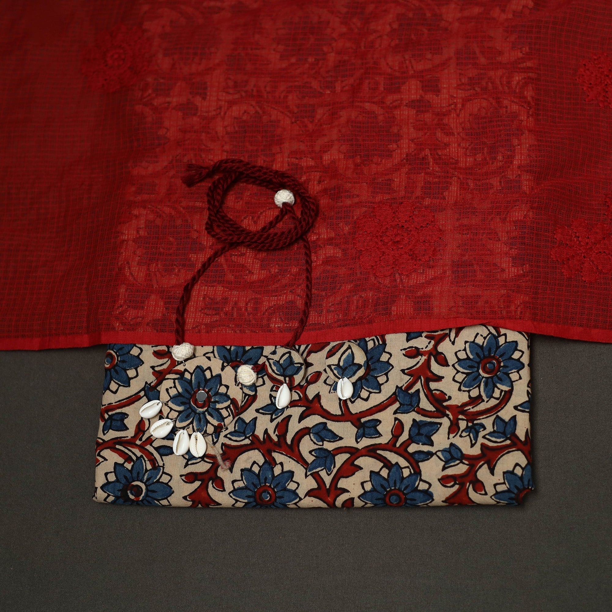 2pc cotton unstitched dress material with jewellery set 18
