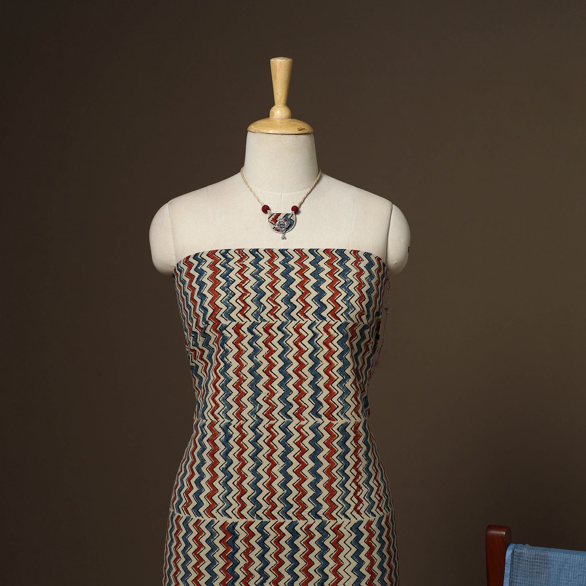 2pc cotton unstitched dress material with jewellery set 28