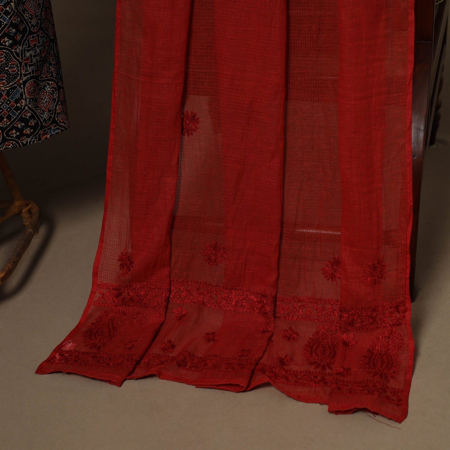 2pc cotton unstitched dress material with jewellery set 30