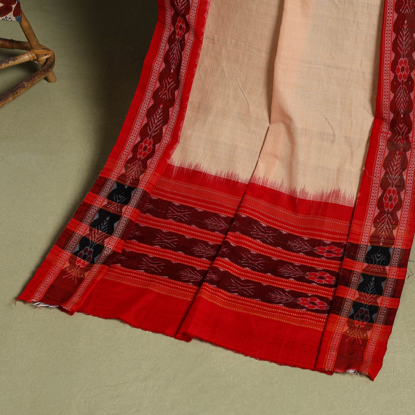 Multicolor 2pc Cotton Ajrakh Print Kurta with Ikat Dupatta