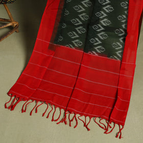 Multicolor 2pc Cotton Ajrakh Print Kurta with Ikat Dupatta