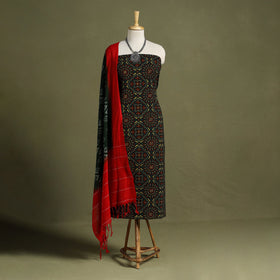 Multicolor 2pc Cotton Ajrakh Print Kurta with Ikat Dupatta
