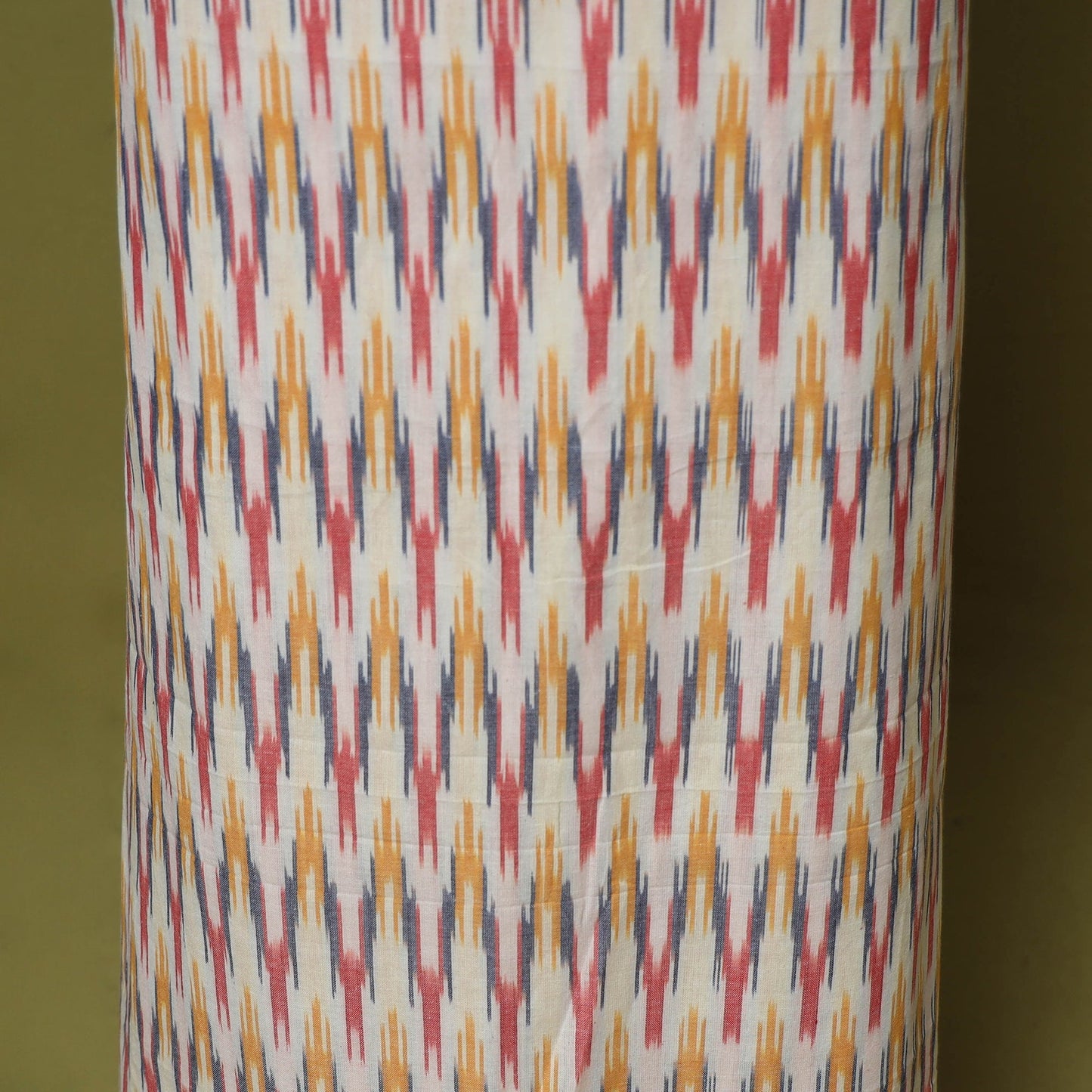 Multicolor - 2pc cotton unstitched pochampally ikat dress