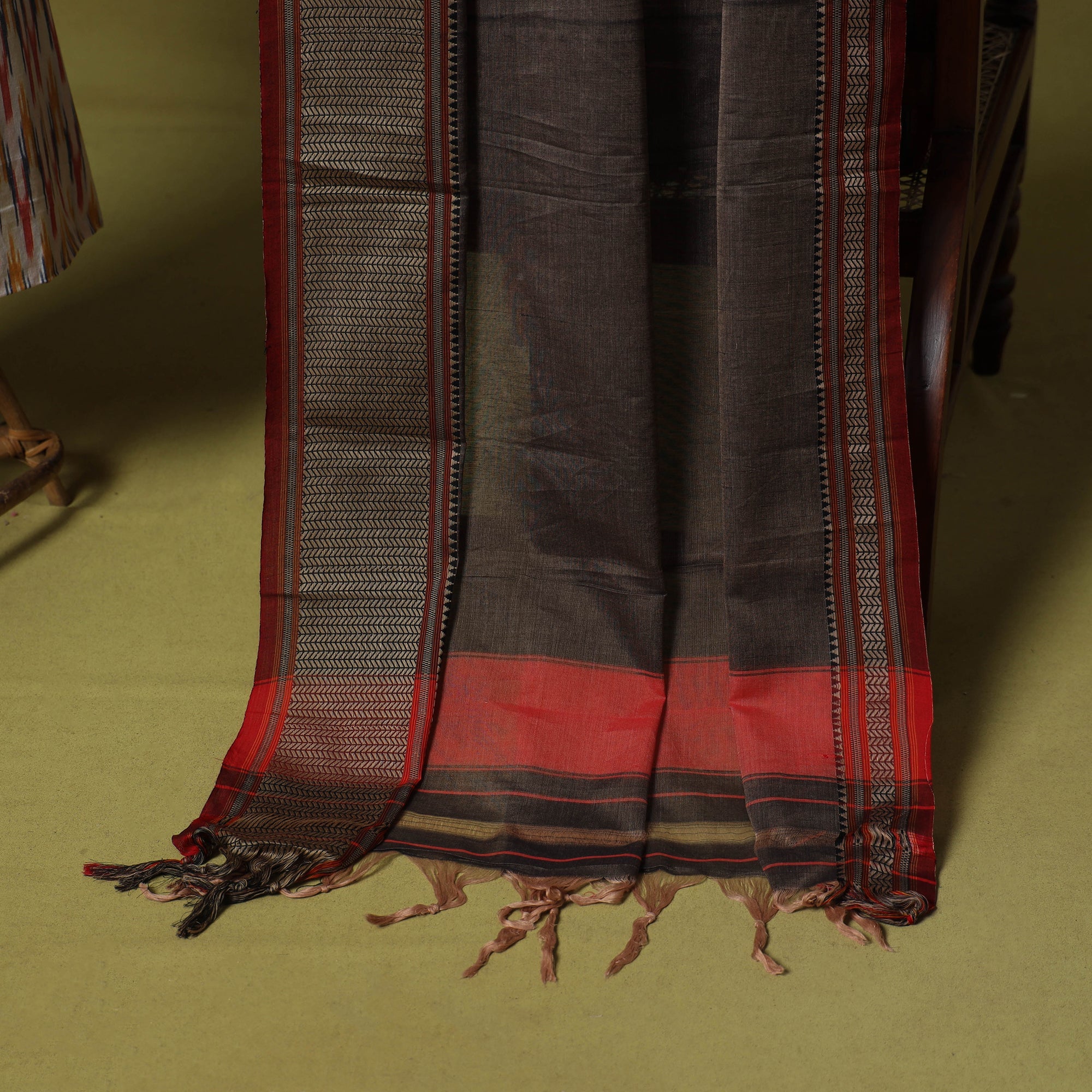 Multicolor - 2pc cotton unstitched pochampally ikat dress