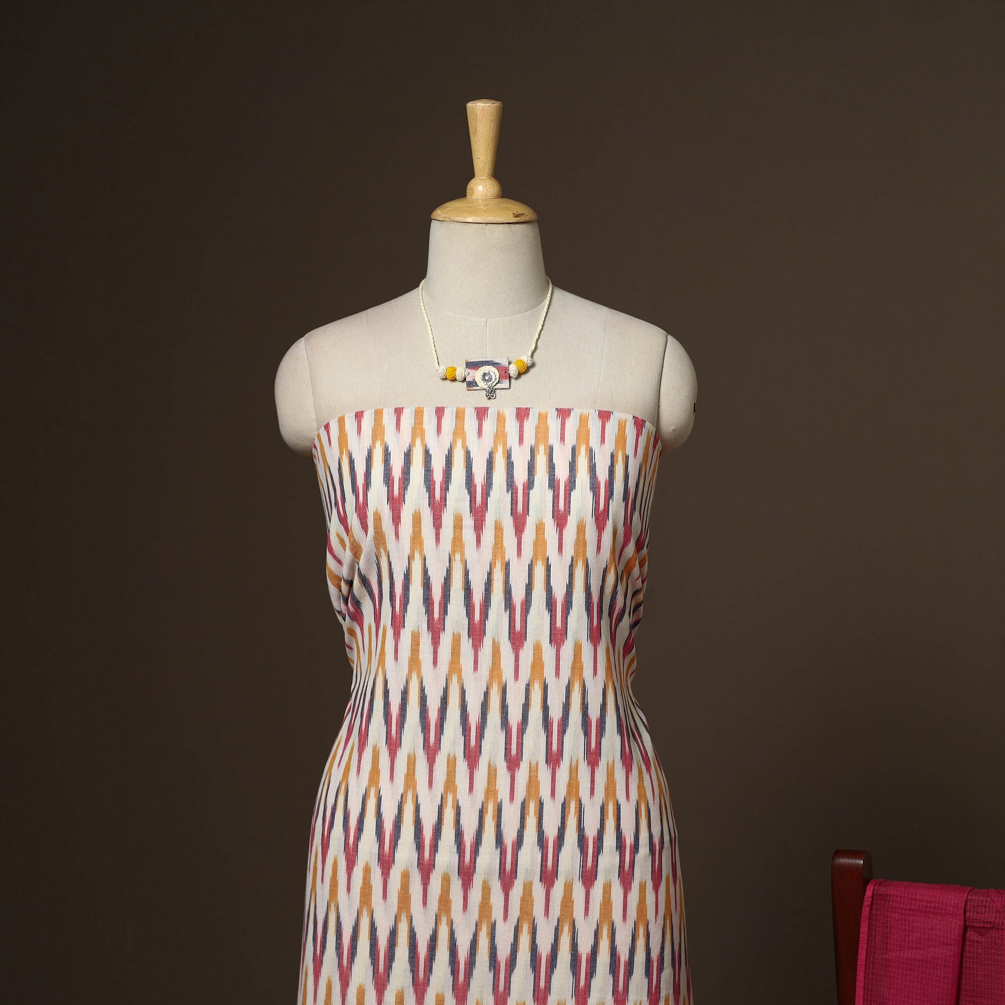 2pc cotton unstitched pochampally ikat dress material