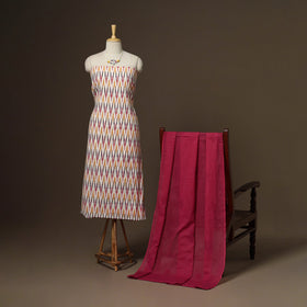 2pc cotton unstitched pochampally ikat dress material