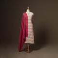 2pc cotton unstitched pochampally ikat dress material