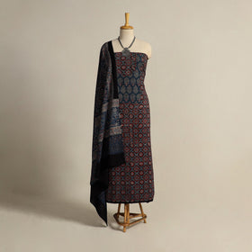 Buy Multiolor 2pc Block Print Natural Dyed Ajrakh Dress Material