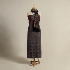  Multicolor 2pc Block Print Natural Dyed Ajrakh Dress Material