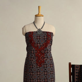  Multicolor 2pc Block Print Natural Dyed Ajrakh Dress Material